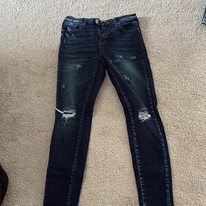 Distressed Dark Blue Women's Jeans
